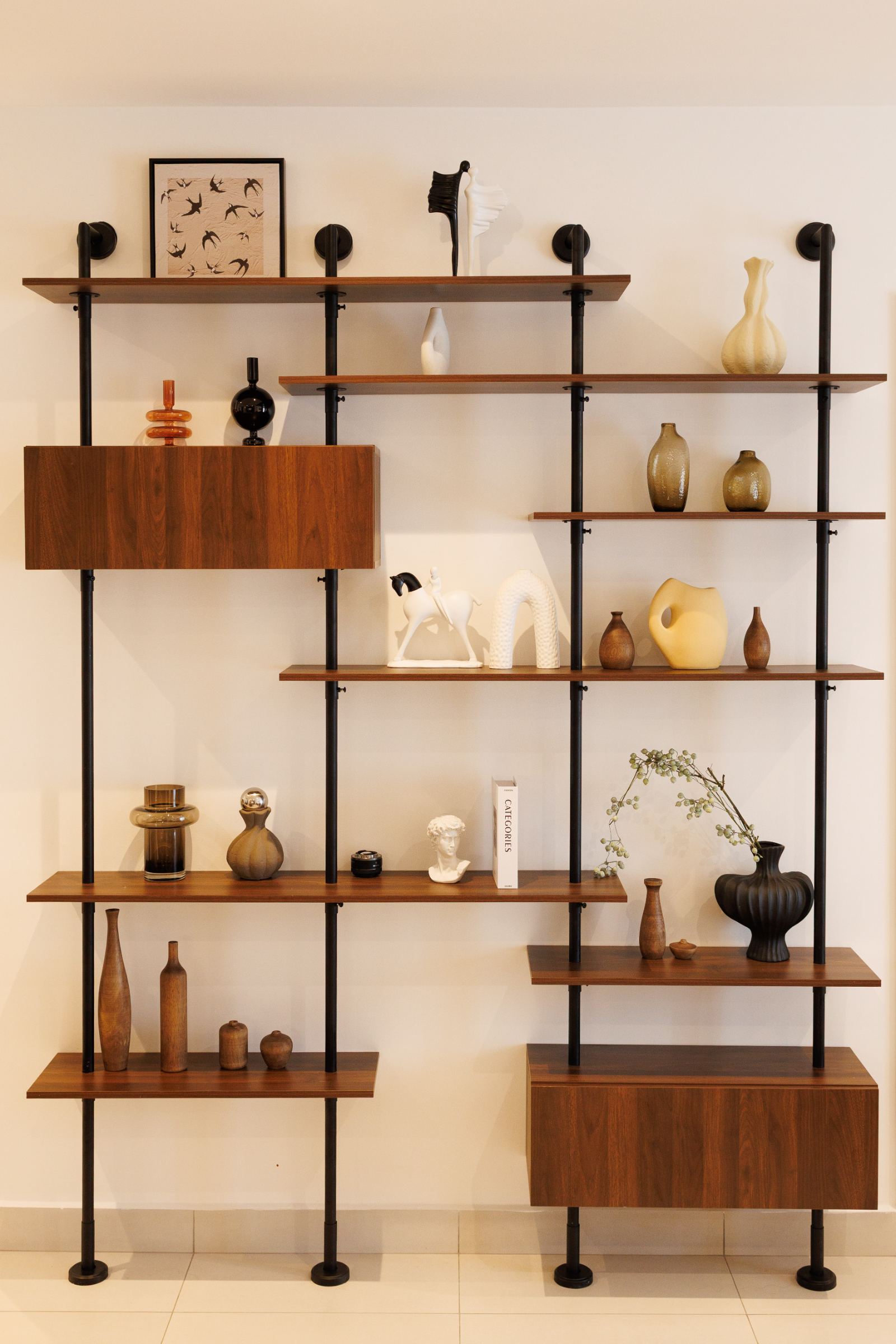 Shelf with ornaments